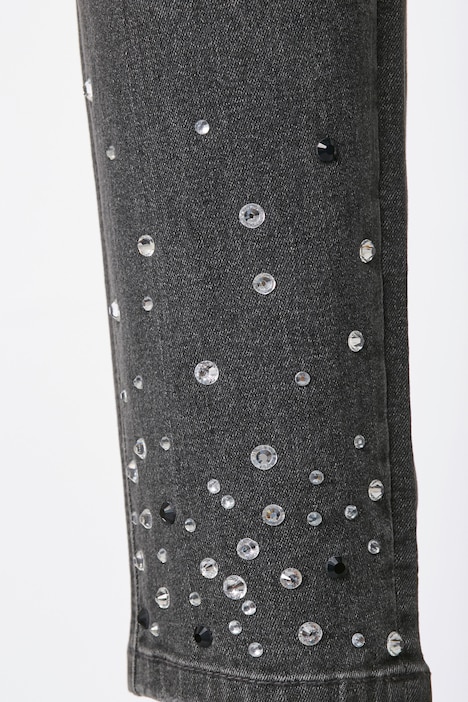 7/8-Jeans, Komfort Fit, Strassteinchen am Saum, 5-Pocket