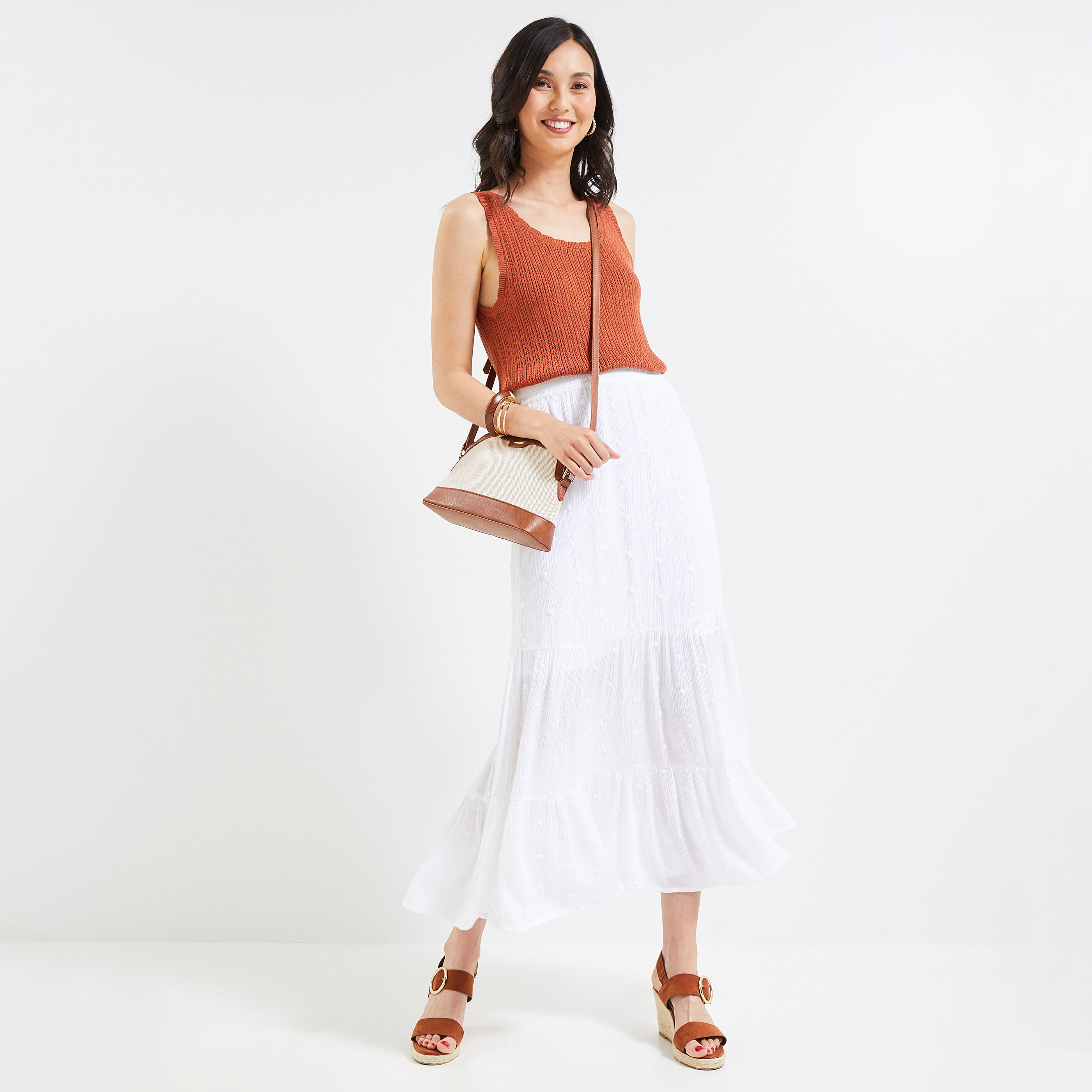 Jupe longue femme - BLANC