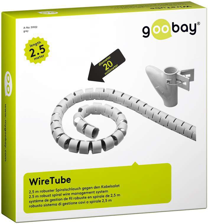 Goobay CM WireTube Kabelkanal 2,5 m Silber