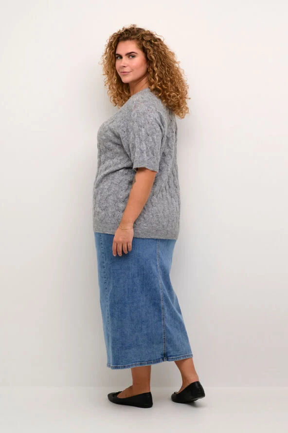 Kaffe Curve KCnalene Knit Pullover Grey melange