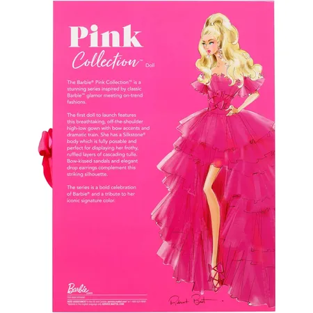 Barbie Signature Pink Collection, Silkstone-Barbie-Puppe mit Abendkleid aus Tüll