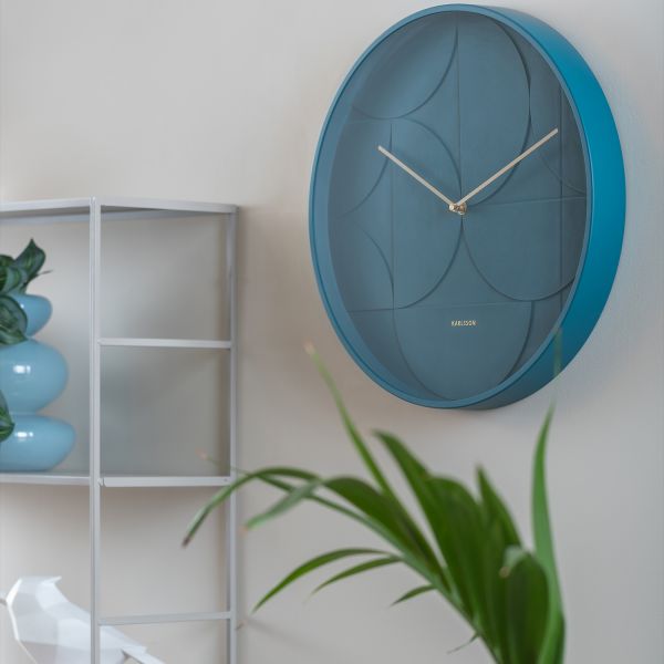 Karlsson Echelon Circular Wandklok - Donker Blauw