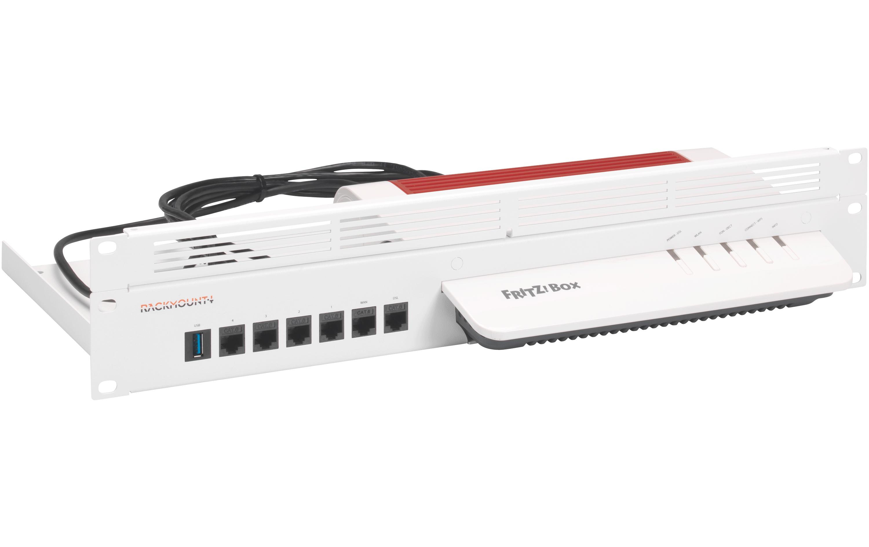 Rackmount Kit RM-FB-T7 für Fritzbox 7590AX<br>Rackmount.IT RM-FB-T7 - Rack – weiss
