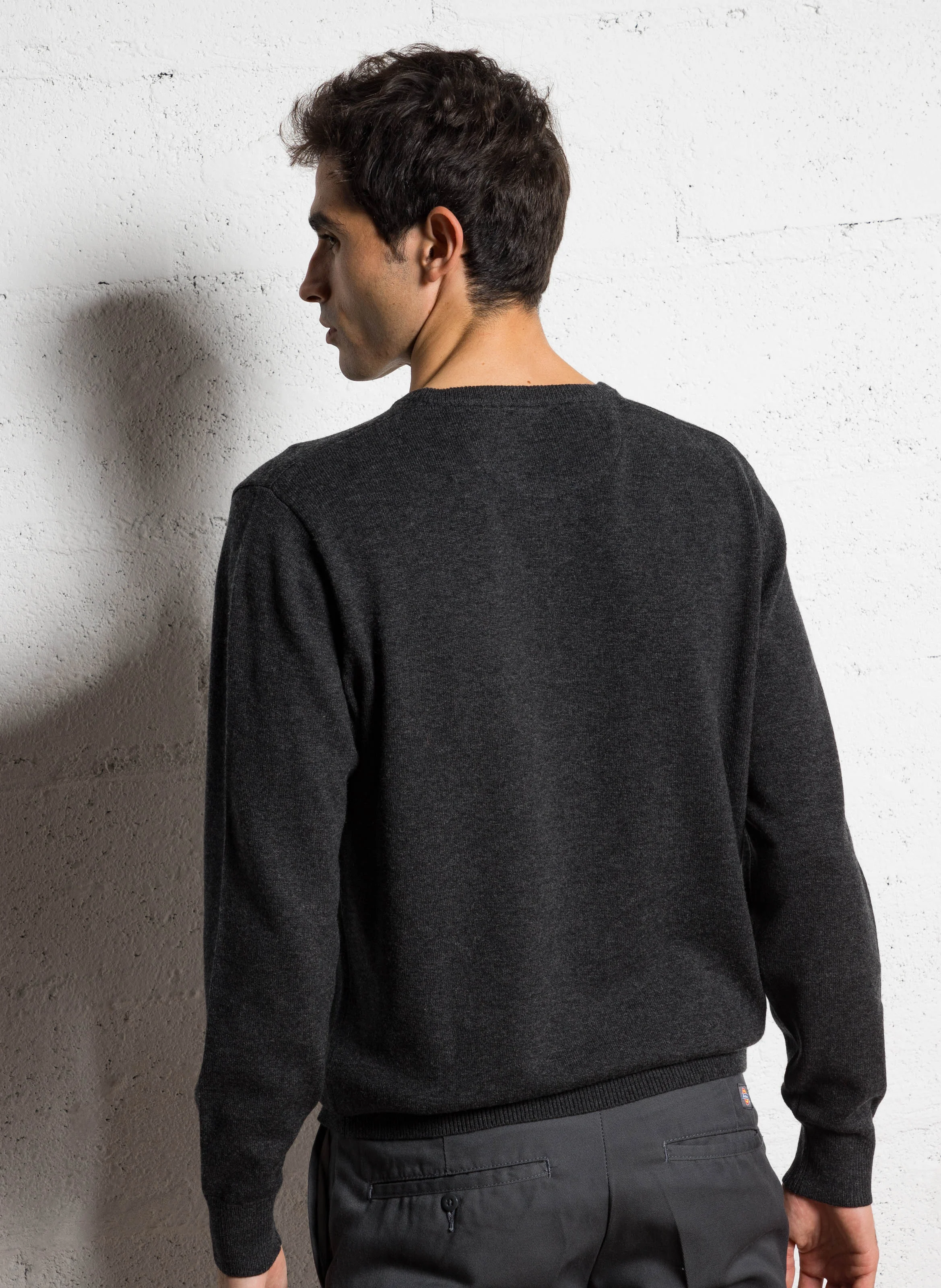 Pull droit en laine mélangée | Gris