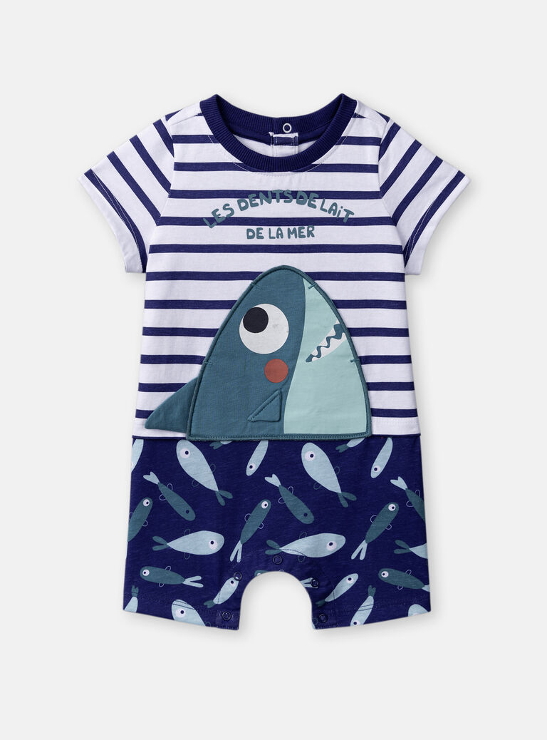 grenouillère bleue animation requin pour bébé garçon
