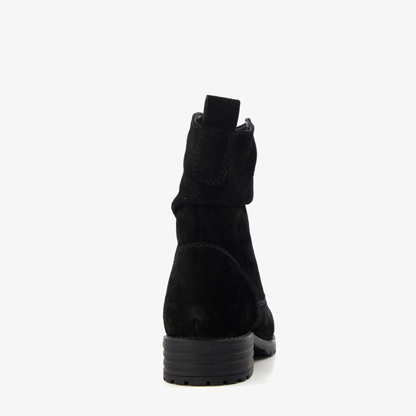 Hush Puppies suède dames enkellaarsjes zwart