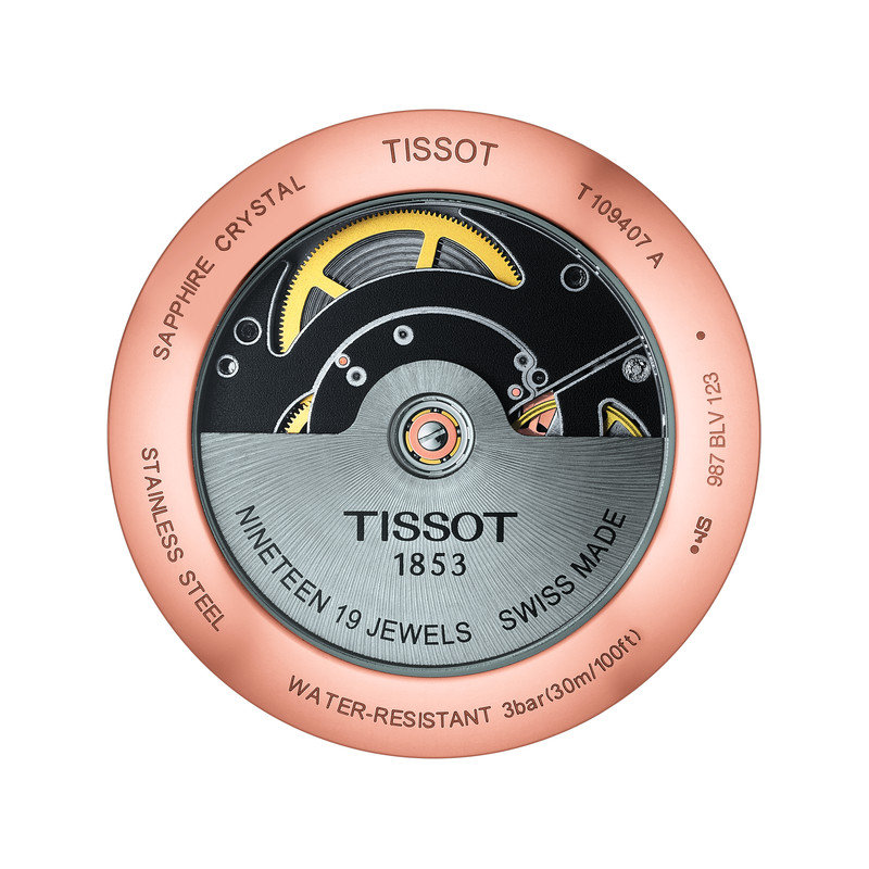 Montre Tissot homme acier doré cuir