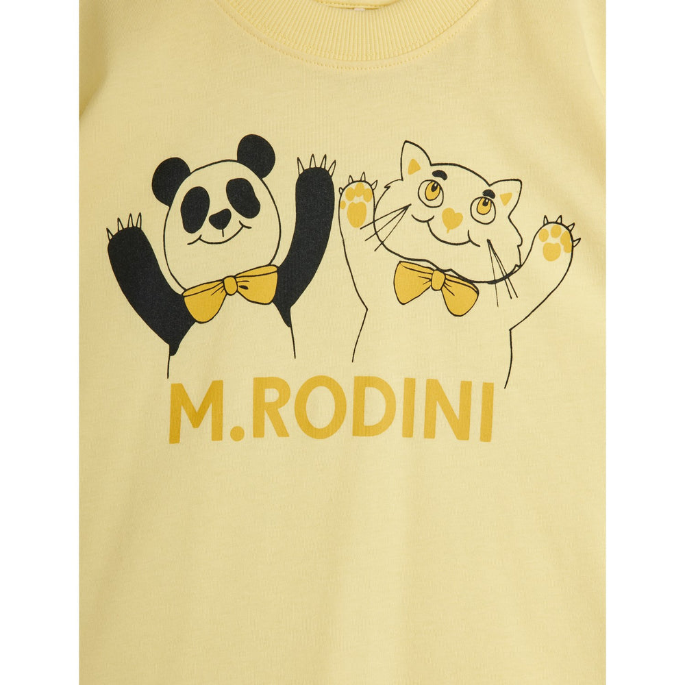 Køb Mini Rodini Yellow Panda & Cat Sp Ss Tee