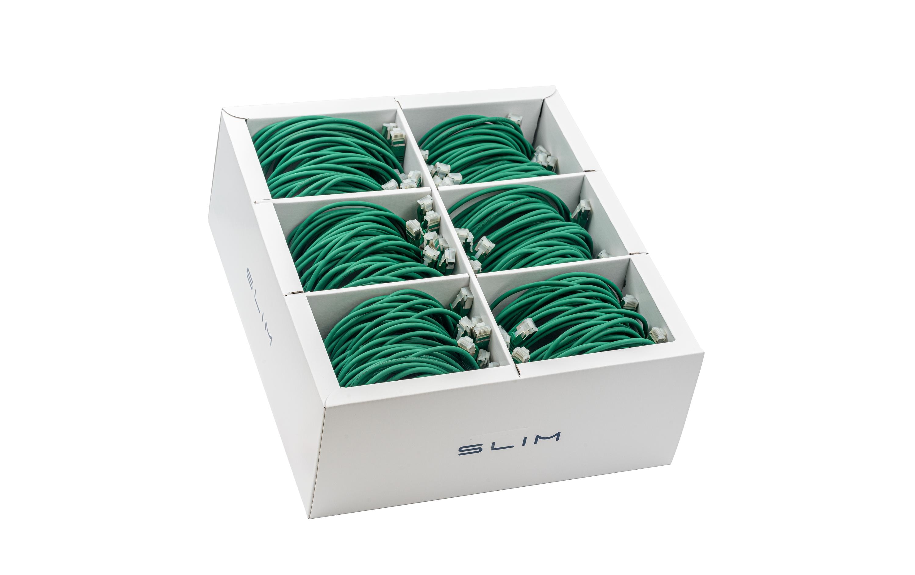 Slimpatchkabel RJ-45, Cat 6A, U/FTP, 1 m, Grün, 90-Pack<br>SLIM Multipack, 90x 1.0m KAT6A Patchkabel, grün