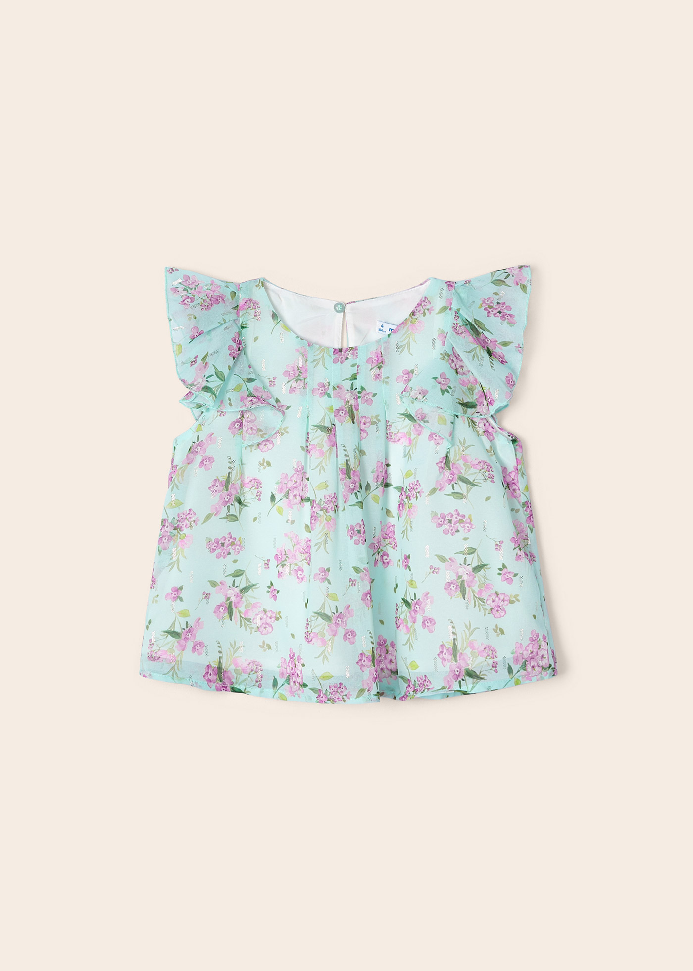Blusa sem mangas com estampa de chiffon para meninas