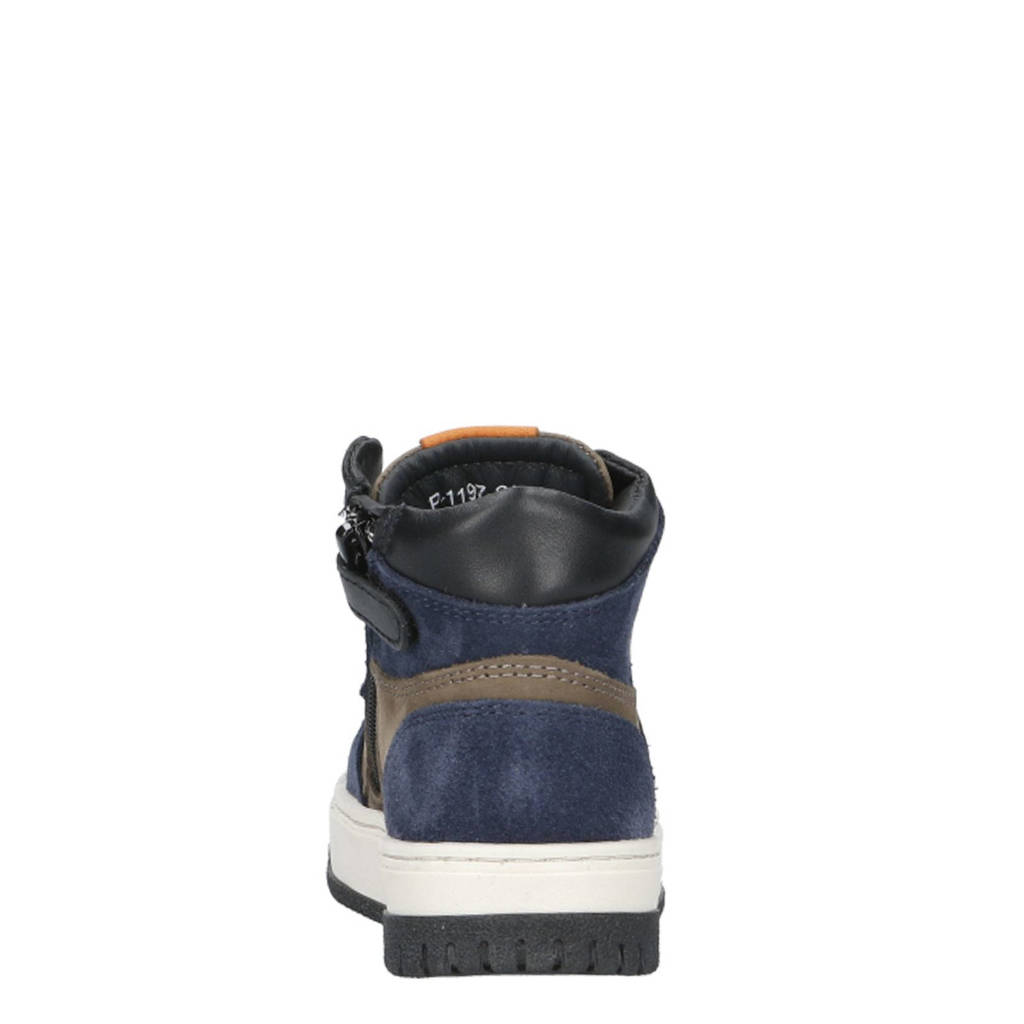 Pinocchio leren sneakers donkerblauw/taupe