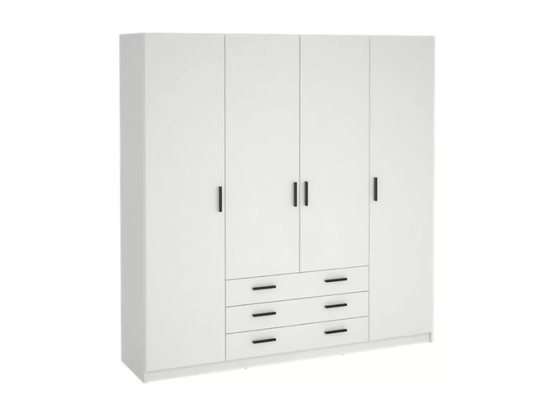 Grande Garde-robe Dserafin, Meubles de chambre, Penderie de plain-pied, Placard à vêtements, 196x50 h200 cm, Blanc
