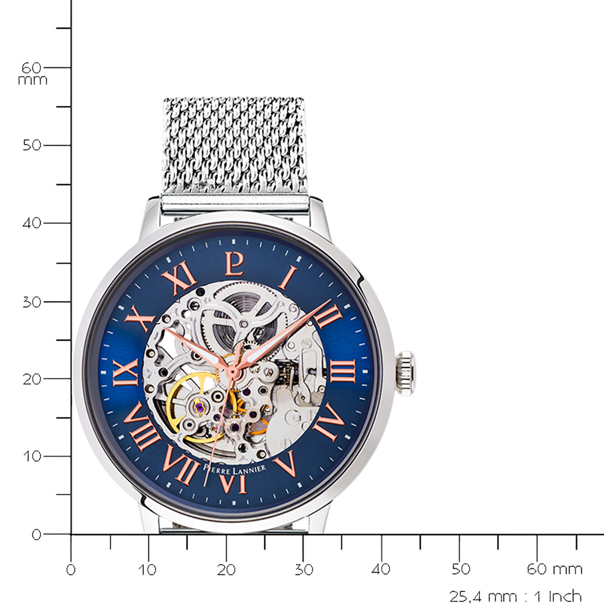 Coffret montre Pierre Lannier homme automatique acier cuir