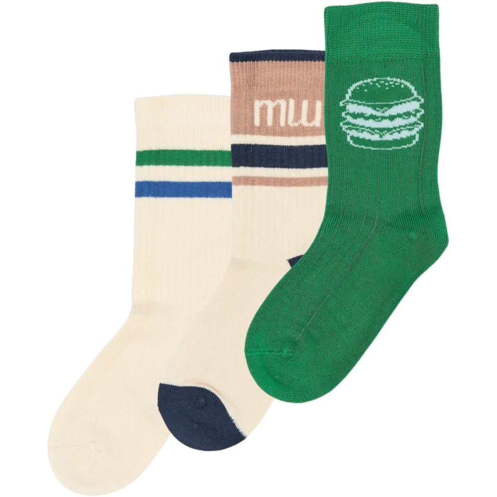 Køb minipop® Fern Green Moe Bambus Strømper 3-Pak