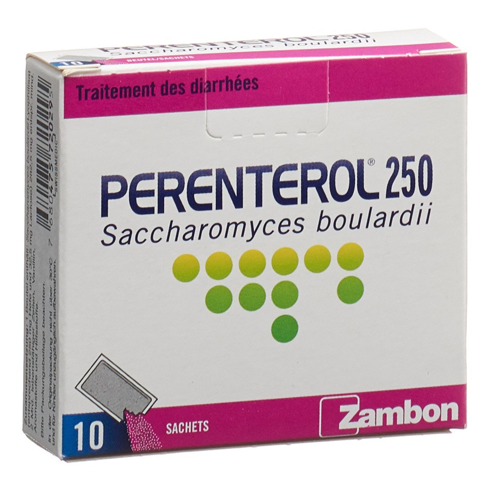 PERENTEROL Plv 250 mg Btl 10 Stk<br>10 Stück, Beutel, Pulver zur Herstellung einer Suspension zum Einnehmen