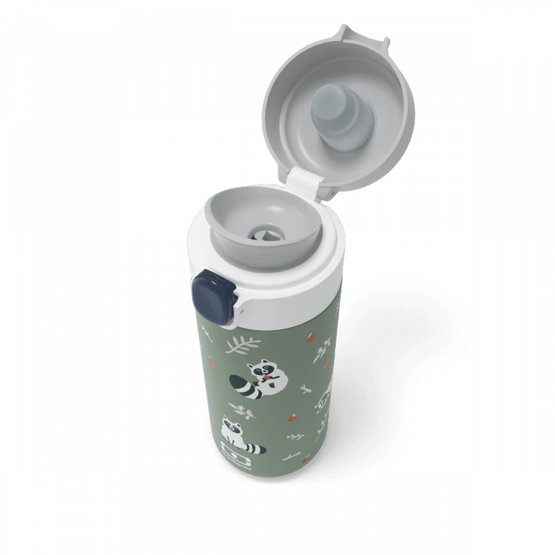 Monbento Pop Drikkeflaske med Vaskebjørn, Grønn