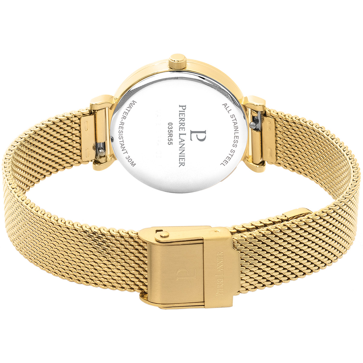 Montre PIERRE LANNIER ligne pure femme bracelet acier doré jaune