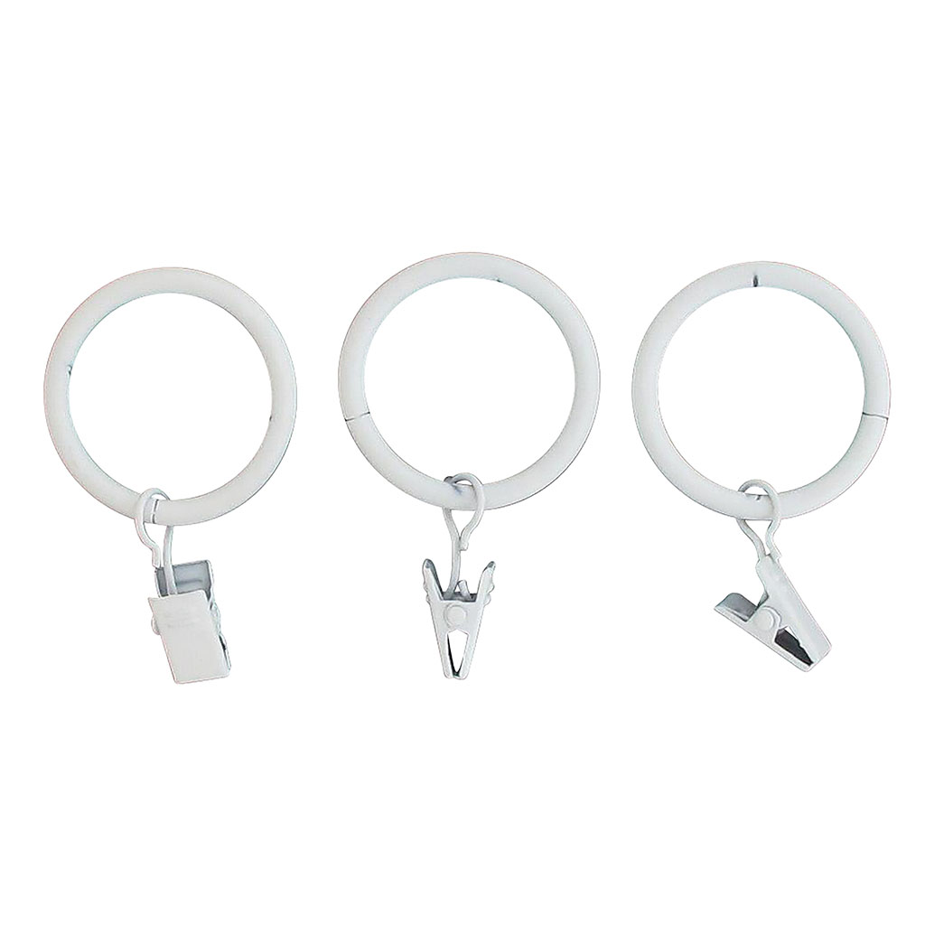 Lot de 8 anneaux à pince blanc mat D 20mm