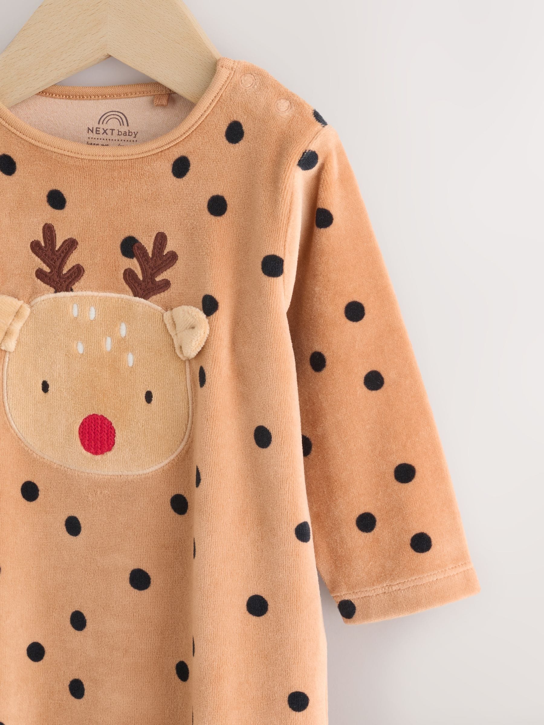 Bruin rendier - Baby kerst verkleed pyjama (0mnd -2jr)