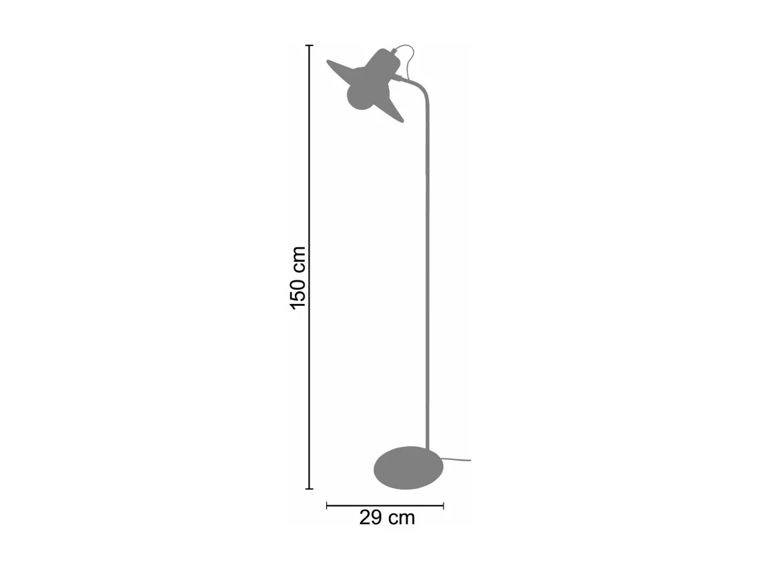Lampadaire , ,articulé métal noir 150 cm.