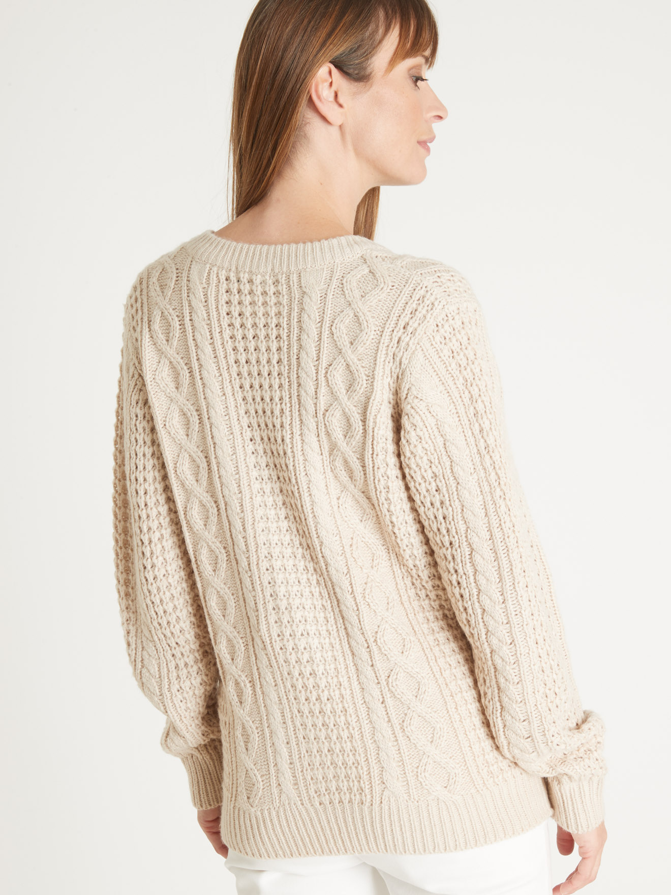Cardigan torsadé col rond
