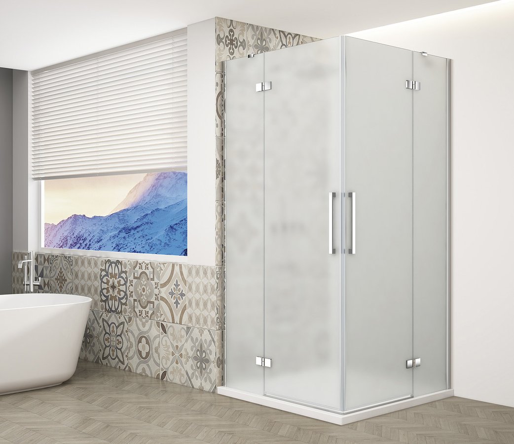 Gelco Trinity douchecabine met hoekinstap 120x120cm mat glas chroom