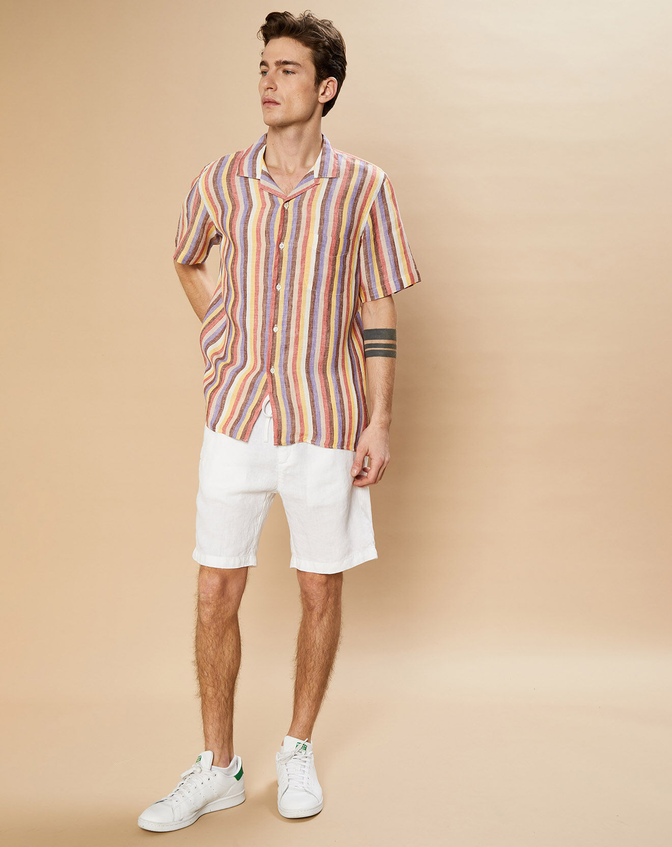 Hartford Chemise 100% Lin slim Slam baby rose