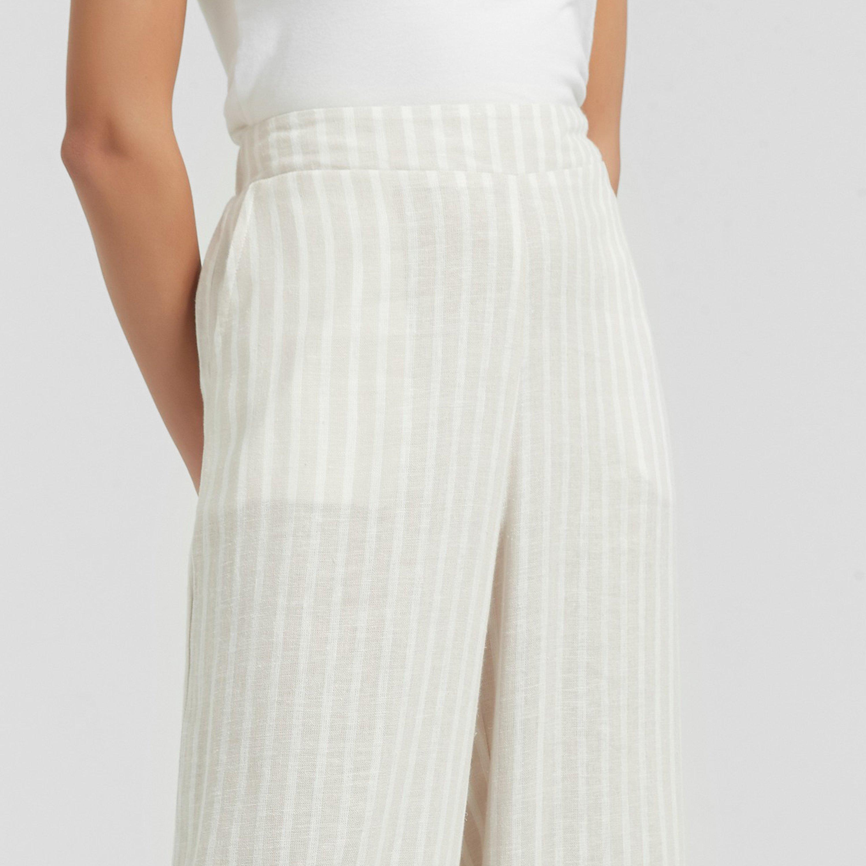 Be You Ladies Linen Wide Leg Trousers