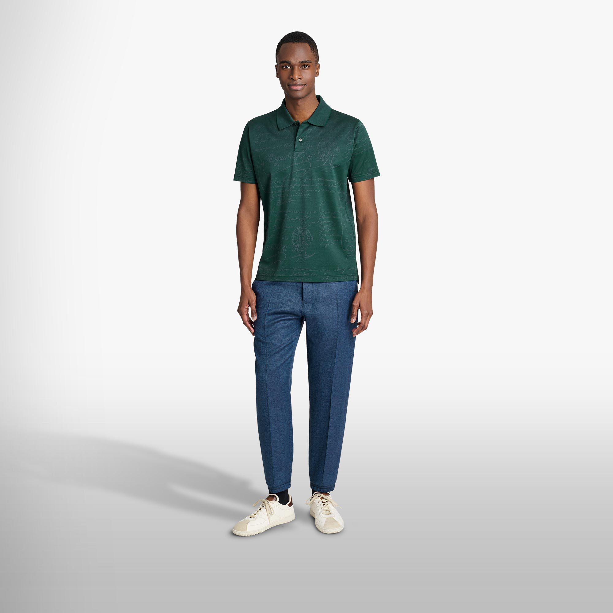 Polo Pique En Jacquard Scritto