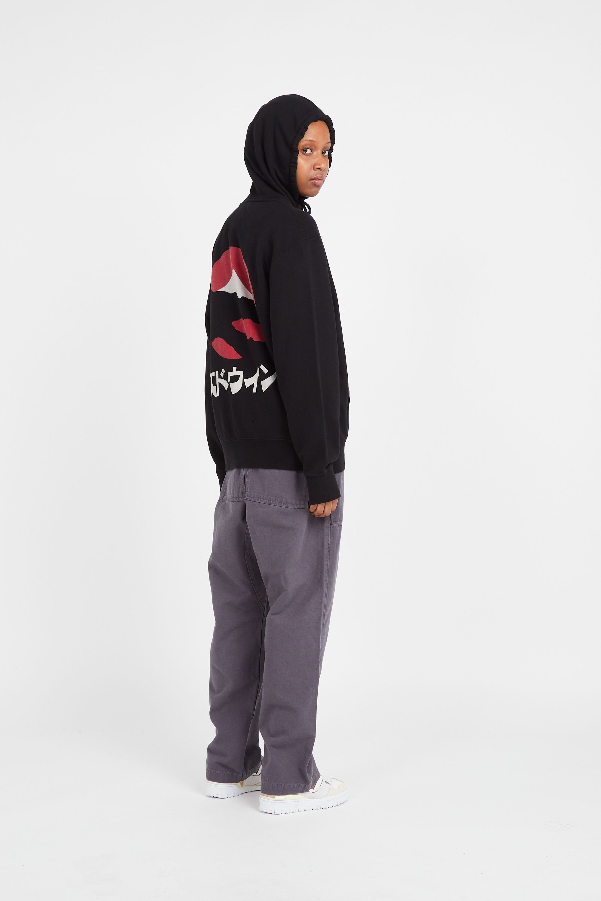 EDWIN Hoodie Kamifuji Hoodie Sweat Noir