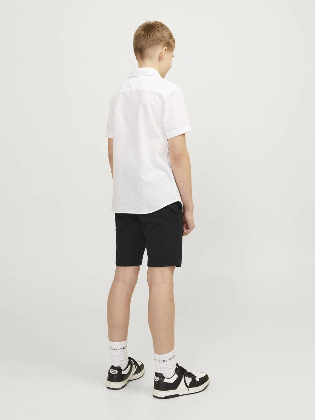 JACK & JONES sweatshort JPSTSWIFT met printopdruk zwart
