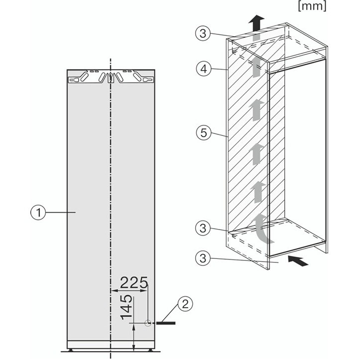 Réfrigérateur 1 porte Miele K 7737 D - ENCASTRABLE 177 CM