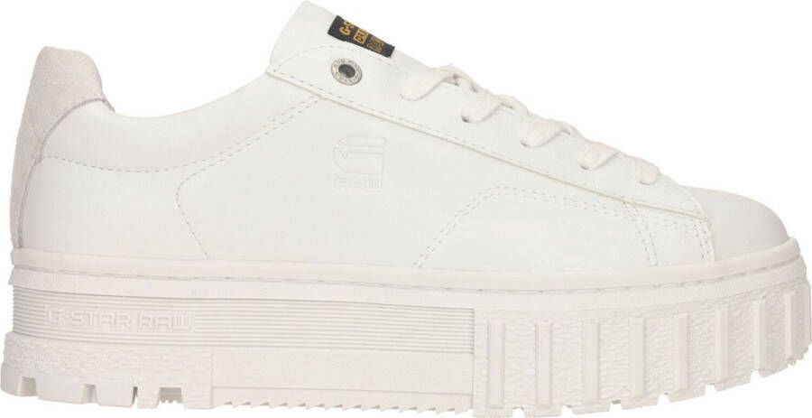 G-Star Modieuze PU Leren Sneaker met Rubberen Plateauzool White Dames