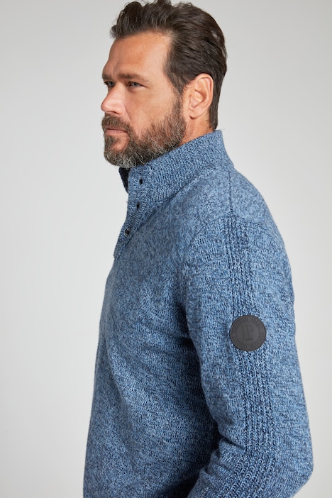 Strick Troyer, Stehkragen, Zipper, Badge