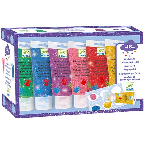 Djeco tubes vingerverf glitter
