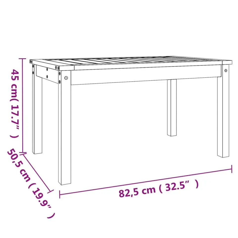 vidaXL - Loungetafel - Wit - Massief grenenhout - 82,5x50,5x45 cm