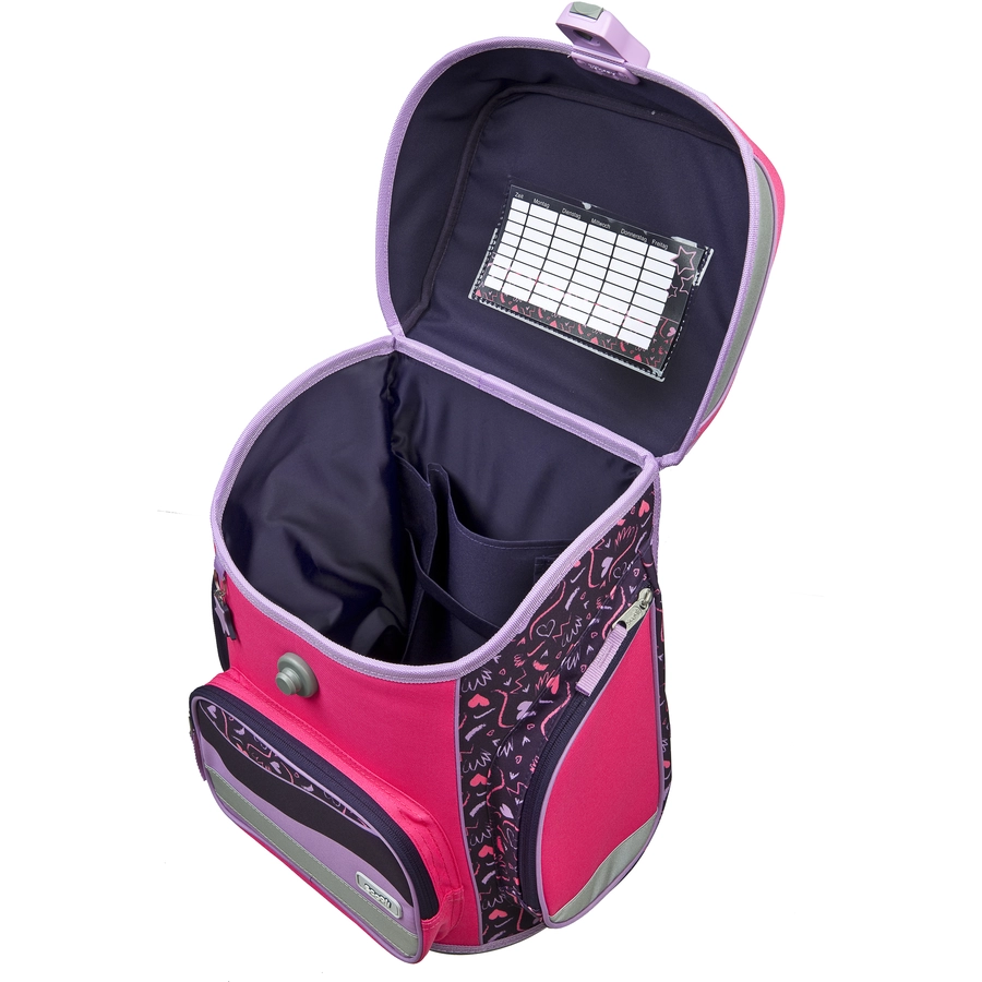 Scooli EasyFit Schulranzen-Set Glow-Edition Heartbeat