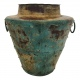 Iron vase pot turq. H45cm