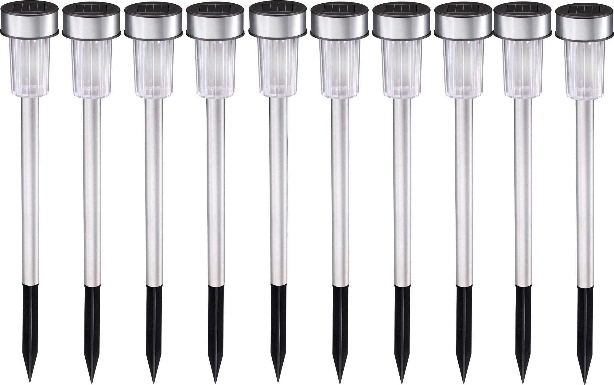 Grundig Solarleuchten Edelstahl 10er-Set