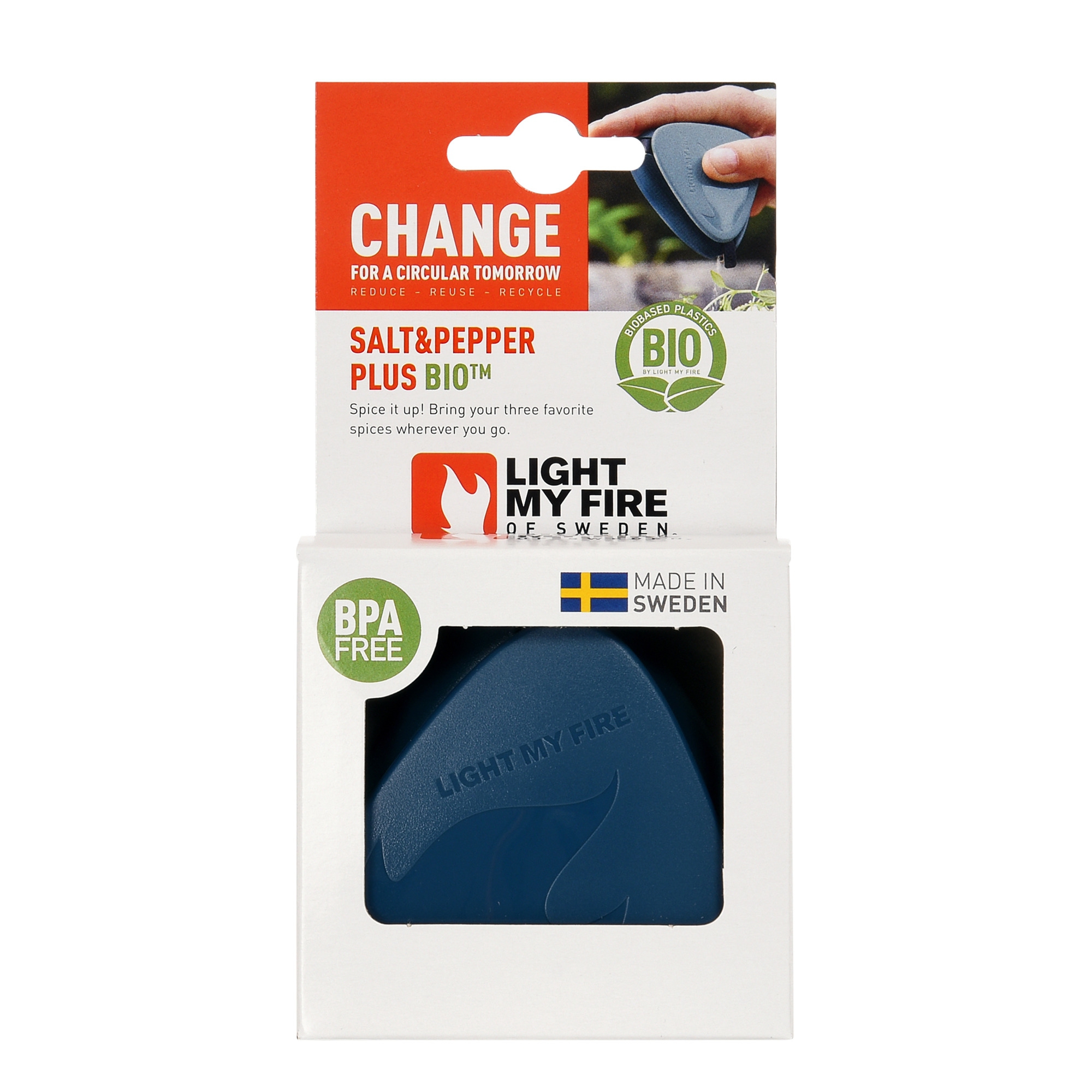 LightMyFire Salt & Pepper Plus Gewürzstreuer aus Bioplastik Sandygreen