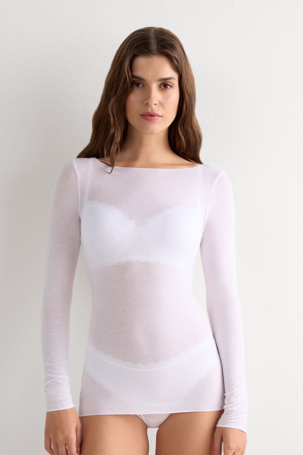 Blusa ultraleve de cashmere com decote canoa