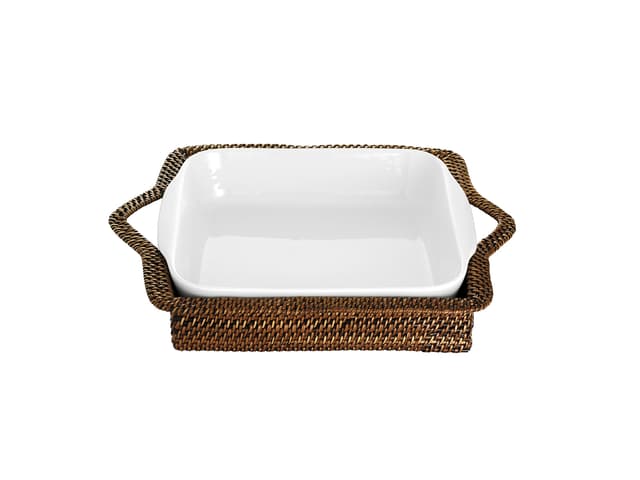 Pillivuyt Kurv kvadrat 22 x 22 cm Lys/Mørk brun
