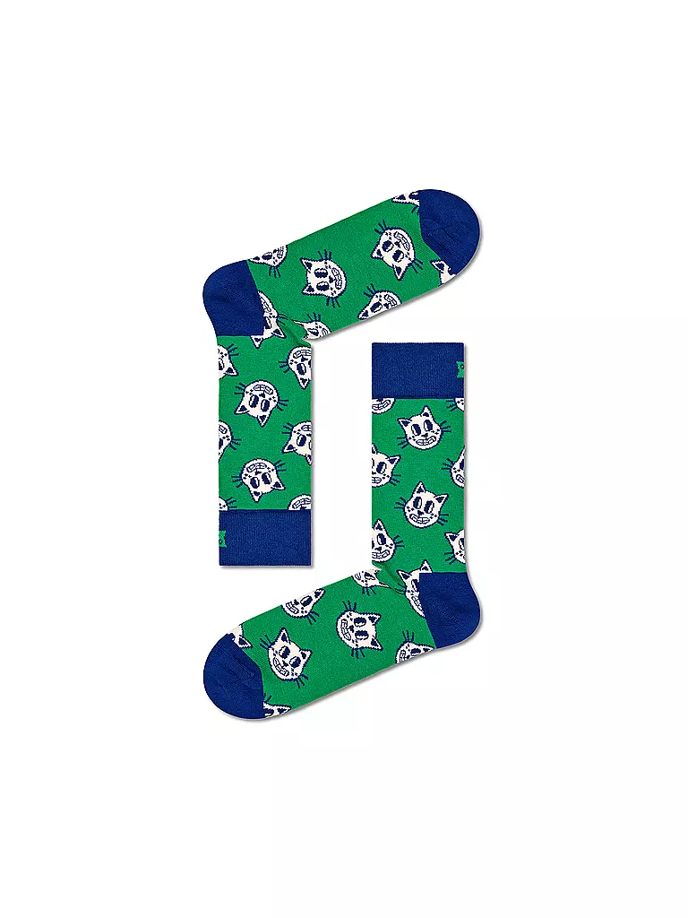 HAPPY SOCKS Herren Socken 41-46 CAT green grün