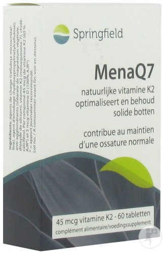 Springfield MenaQ7 Vitamine K2 45mcg Blister 60 Comprimés