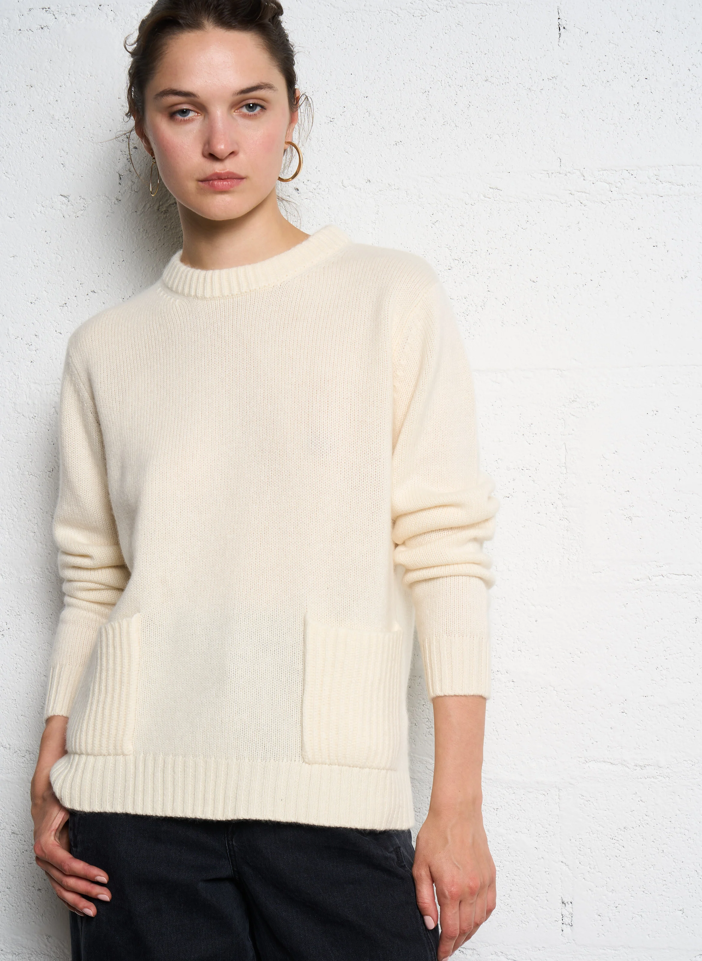 LIDA - Pull droit en cachemire | Blanc