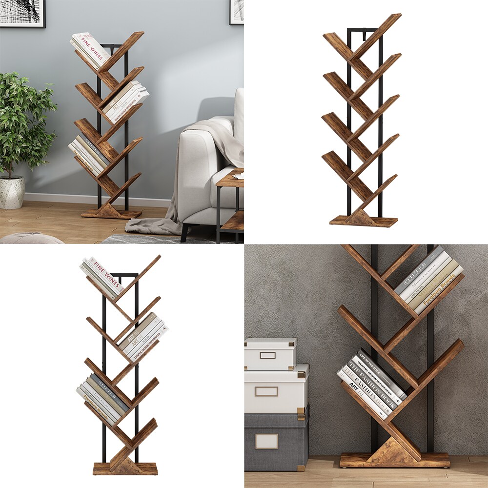 Vicco Bücherregal Fyrk Antikholz Schwarz 34 x 116 cm