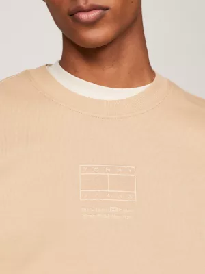 Moletom com gola redonda e logo tonal