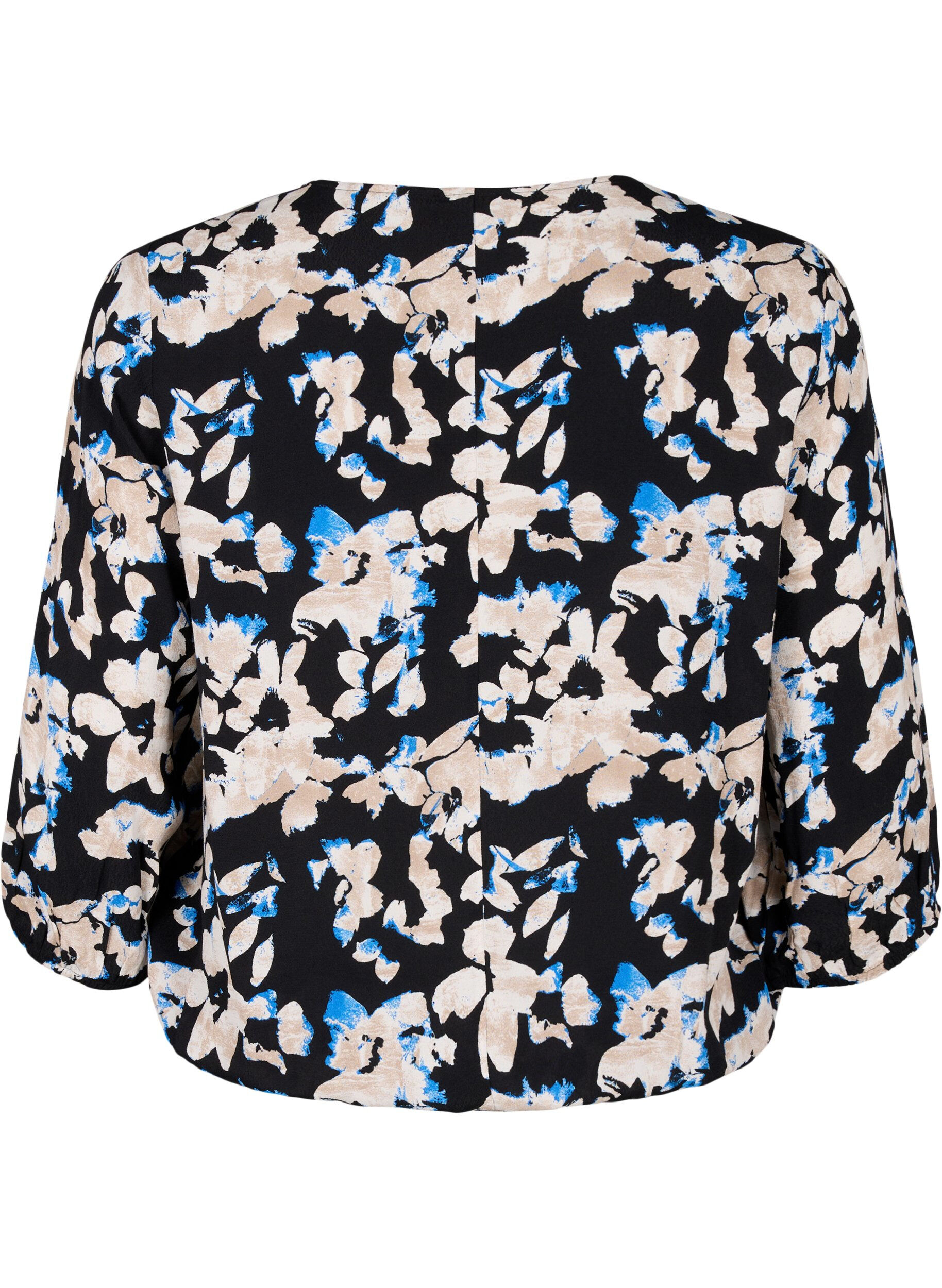Viskosebluse med print og smock
