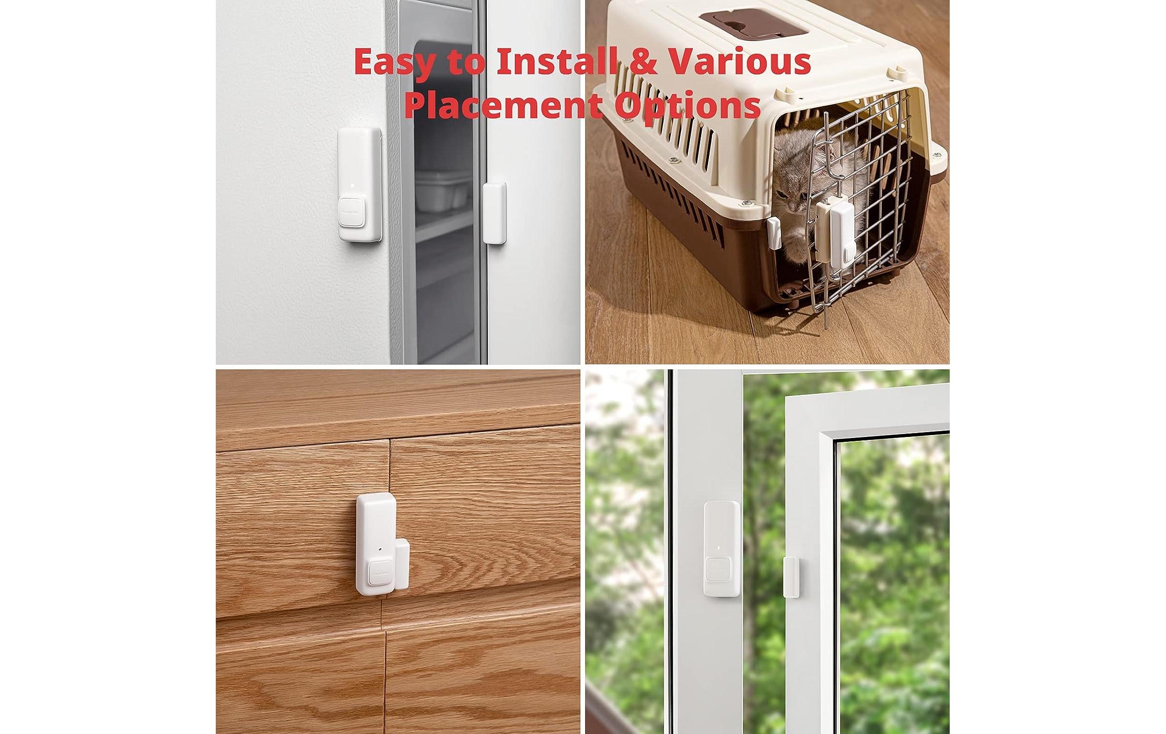 Funk-Fenster- und Türkontakt Contact Sensor, WeissFenster- und Türalarmsensor für die Haussicherheit