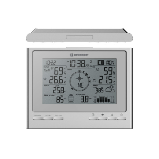 Estação meteorológica 7 em 1 com sensor externo da Climatescout RC Bresser
